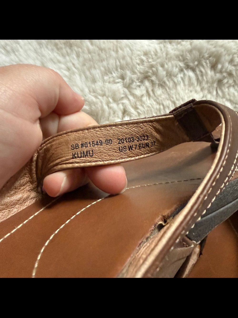 OluKai Kumu Brown Leather Flip-Flop Sandals Women’s Size US 7 EU 37 - Picture 7 of 12